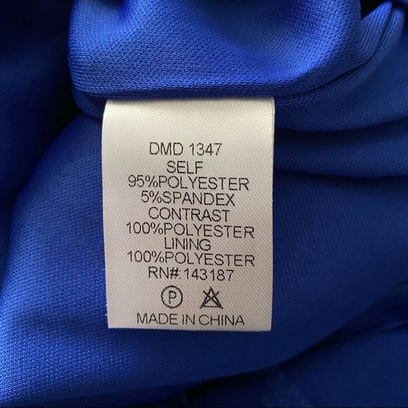 Blue Lace Back Midi Length Dress - Picture 9 of 10